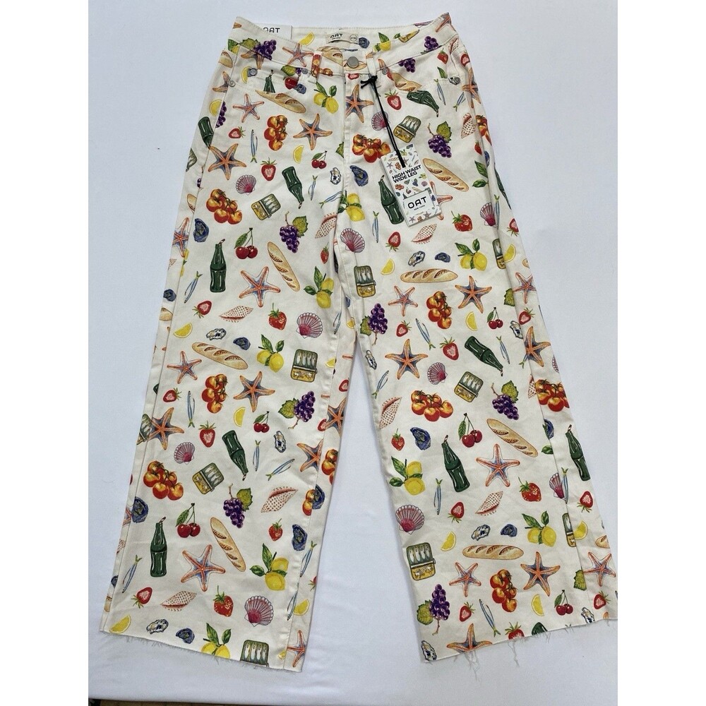 OAT New York High Waist Wide Leg Coastal Sardine Shell Pants 2/26